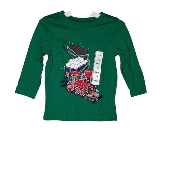 Cat & Jack x 7 Toddler Boys Long Sleeve T-Shirts Holiday Christmas Train 18M - Picture 1 of 10